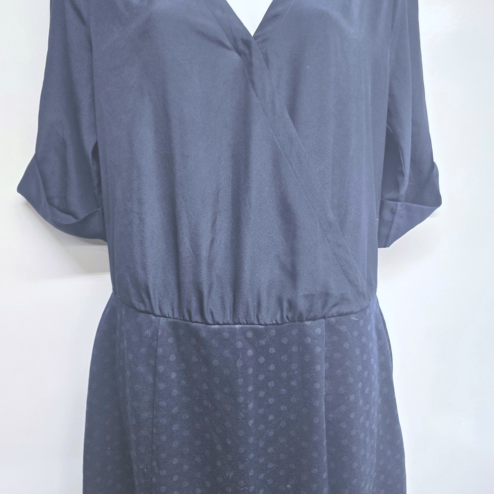 Banana Republic Navy Blue Wrap Retro Polka Dot Skirt Dress Size 6‎ Bodycon Pinup - Picture 3 of 11